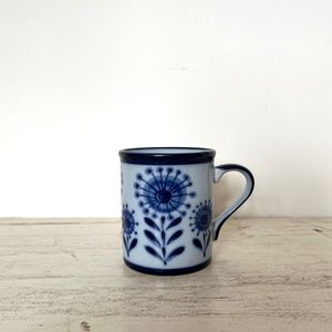Vintage Floral "Nordic" Mug in cobalt blue by C.J. Peterson, 8oz.